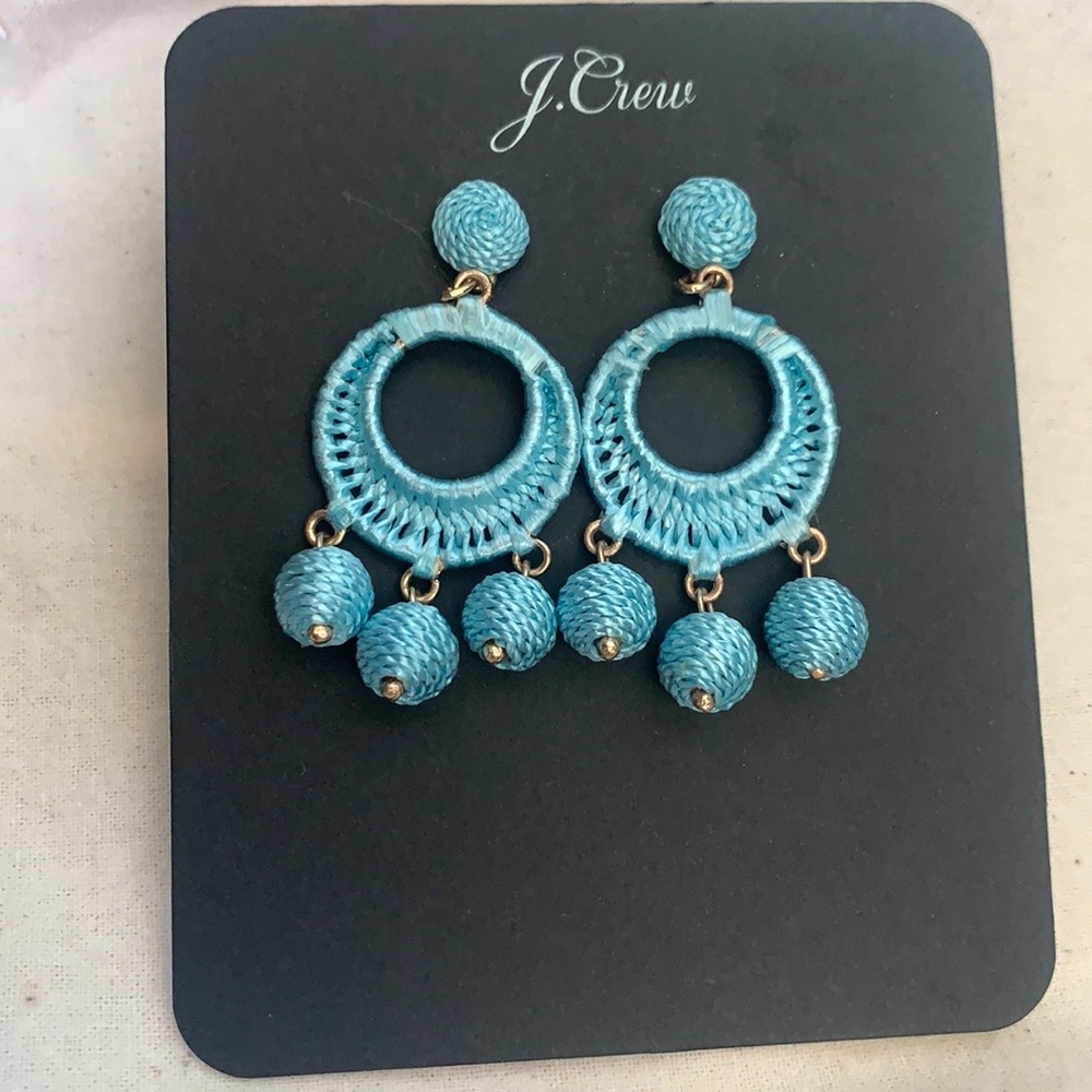 J.crew Raffia-wrapped triple drop earrings - Picture 2 of 7